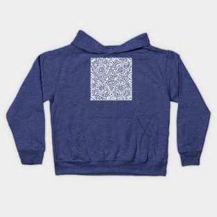 Paisley Print - Lapis Blue Aesthetic Kids Hoodie